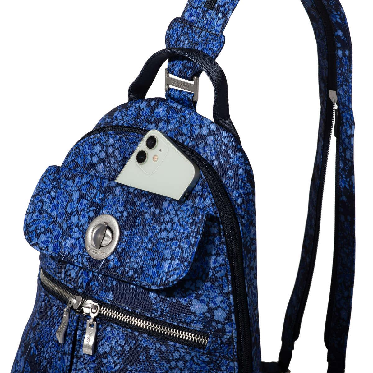Nylon one-shoulder backpack with all-over jacquard eagle